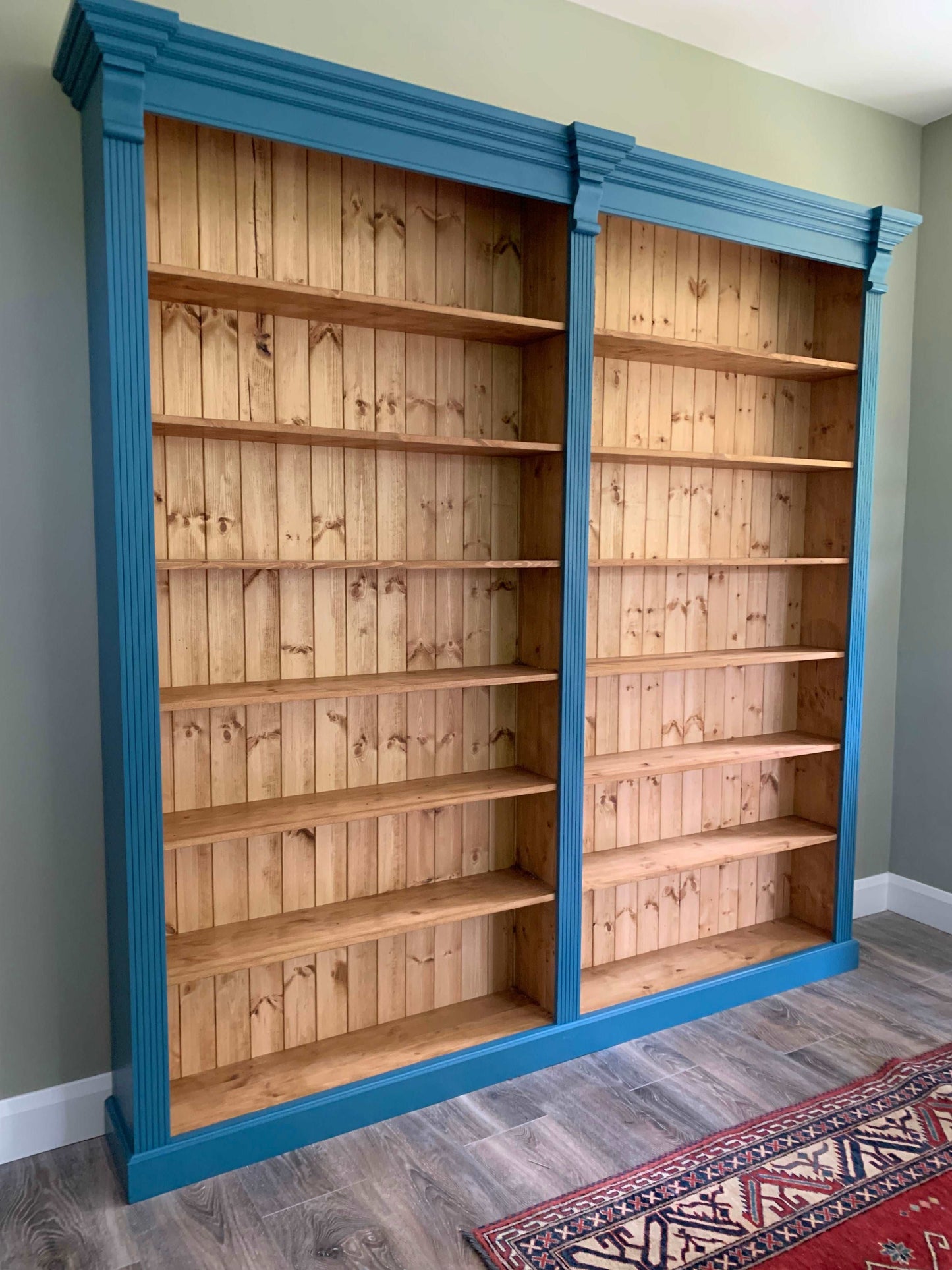 Victorian Style Double Bookcase