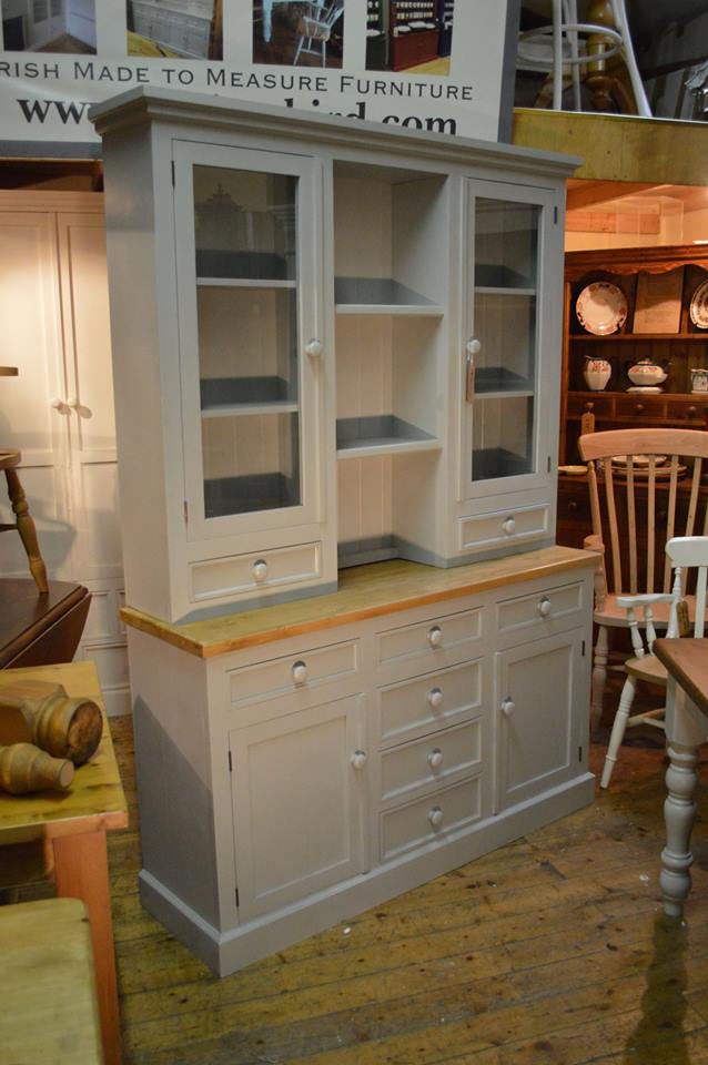 Kitchen Dresser - Glazed doors with drawers on top