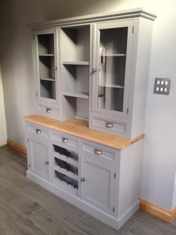 Kitchen Dresser - Glazed doors with drawers on top